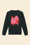 Black Graphik Sweatshirt with the Quote Be pussy strong